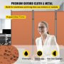 Office Partition 89" W x 14" D x 73" H Room Divider 3-Panel Office Divider Folding Portable Office Walls w/ Non-See-Through Fabric Room Partition Reddish Brown for Room Office Restaurant