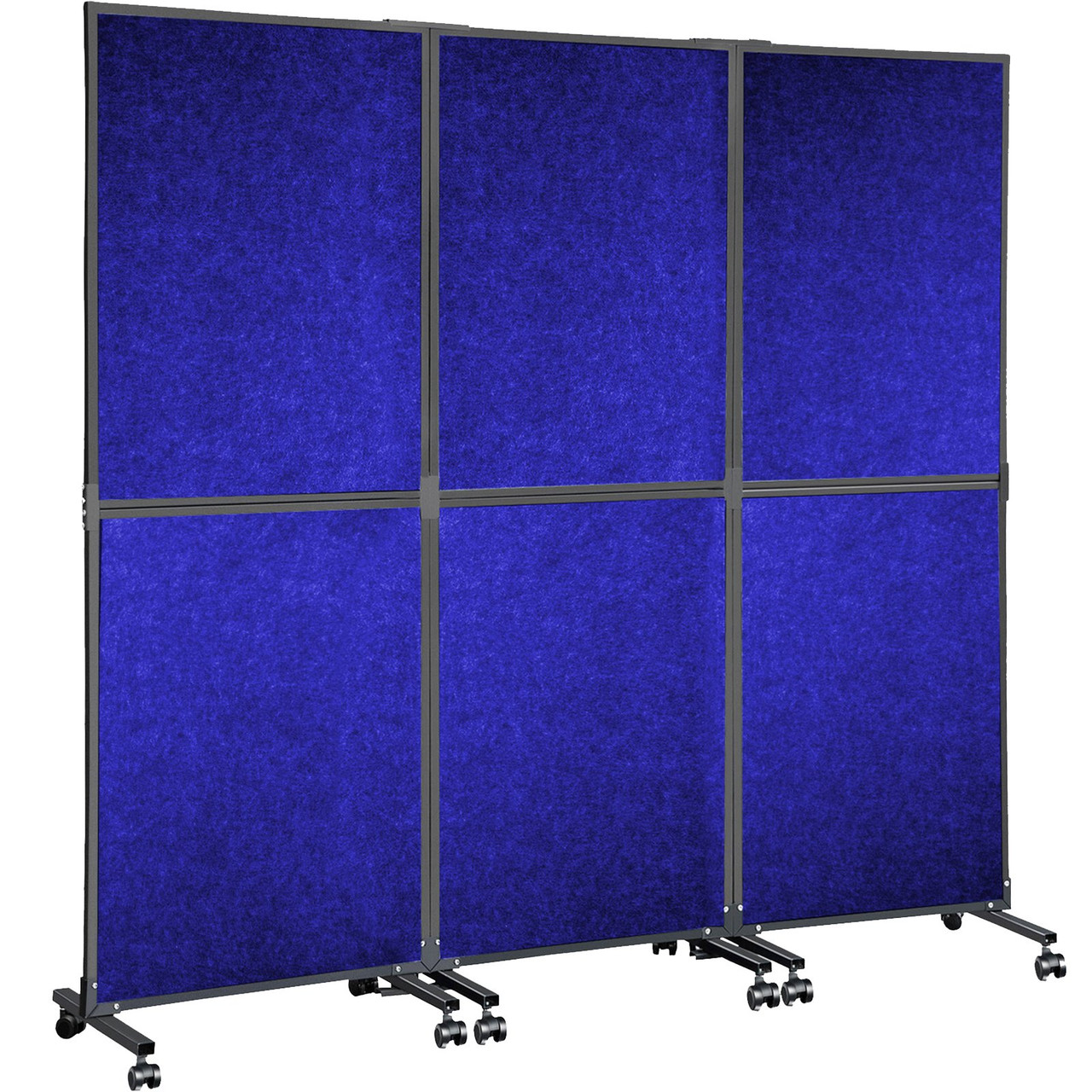 Acoustic Room Divider 72" x 66" Office Partition Panel 3 Pack Office Divider Wall Navy Blue Office Dividers Partition Wall Polyester & 45 Steel