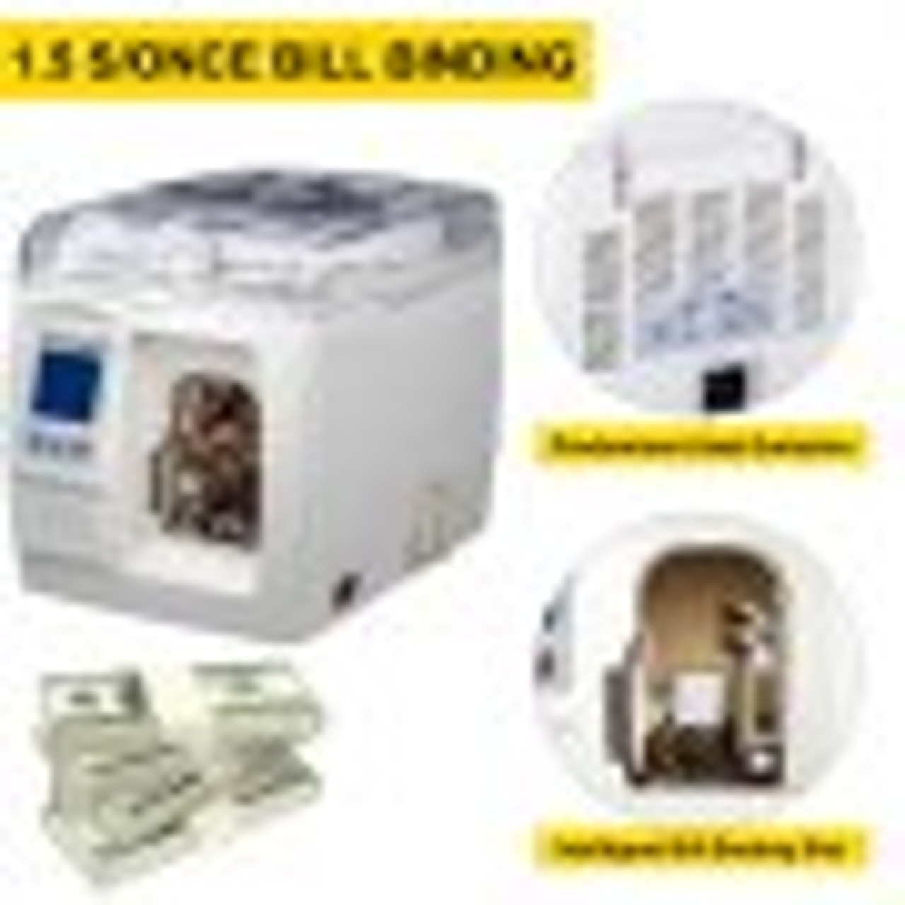 Banknote Binding Machine 1.5 s/Once Money Bundle Bill Binding Machine 3cm Tape Width Automatic Cash Binding Machine with LCD Screen Bill Strapping Machine for Bank, Finance Department, Business