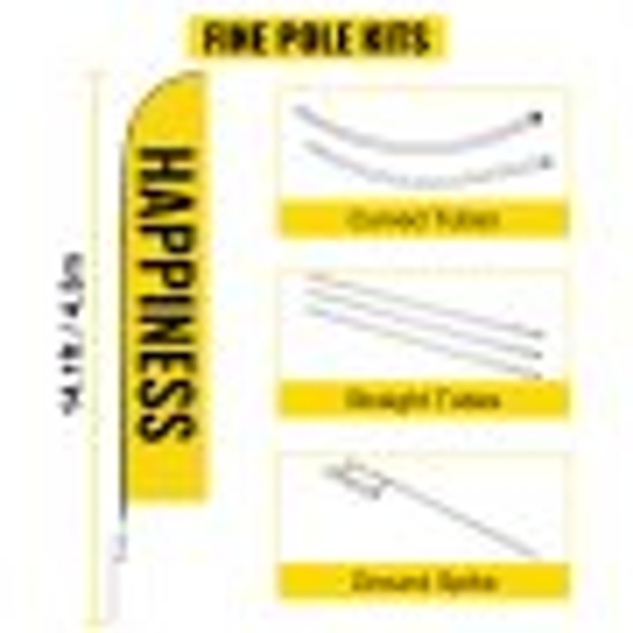 Advertising Flag Pole, 2 x Feather Flag Bundles with Ground Spike, 16 ft Windless Flag Pole Sets with Ground Mounting Stake, 6pcs Swooper Flag Pole Kit, Sign Flag for Businesses Storefronts