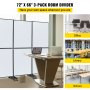 Acoustic Room Divider 72" x 66" Office Partition Panel 3 Pack Office Divider Wall Cool Gray Office Dividers Partition Wall Polyester & 45 Steel Cubicle Wall Reduce Noise and Visual Distractions