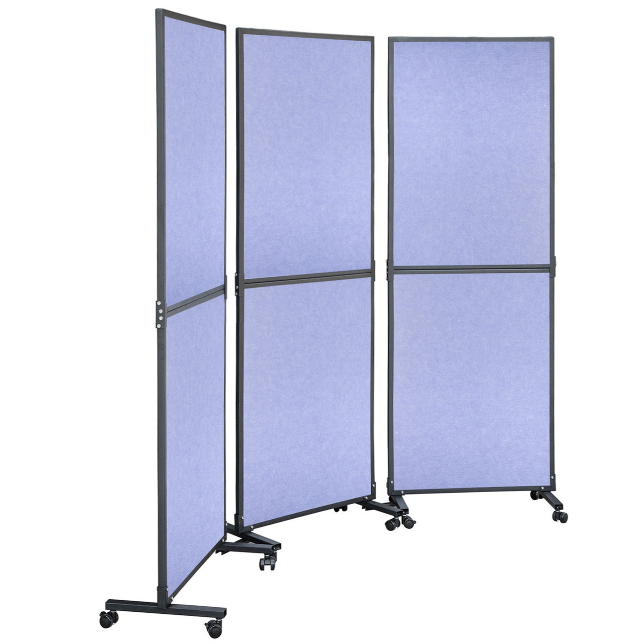 Acoustic Room Divider 72" x 66" Office Partition Panel 3 Pack Office Divider Wall Steel Blue Office Dividers Partition Wall Polyester & 45 Steel