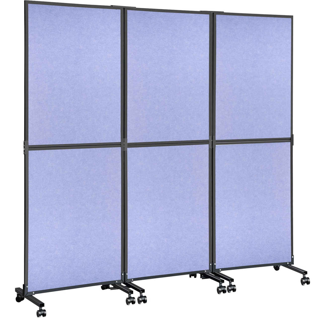 Acoustic Room Divider 72" x 66" Office Partition Panel 3 Pack Office Divider Wall Steel Blue Office Dividers Partition Wall Polyester & 45 Steel