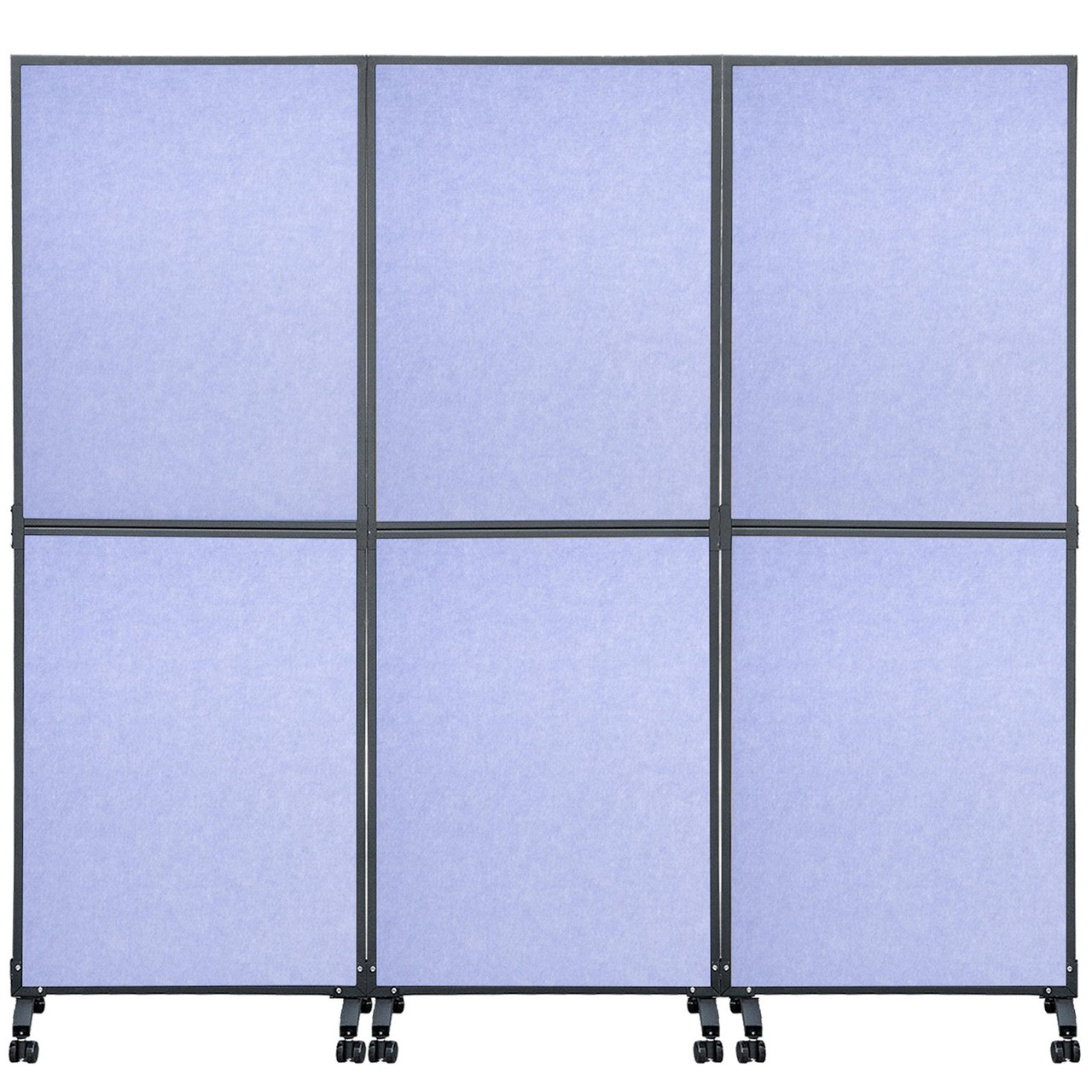 Acoustic Room Divider 72" x 66" Office Partition Panel 3 Pack Office Divider Wall Steel Blue Office Dividers Partition Wall Polyester & 45 Steel