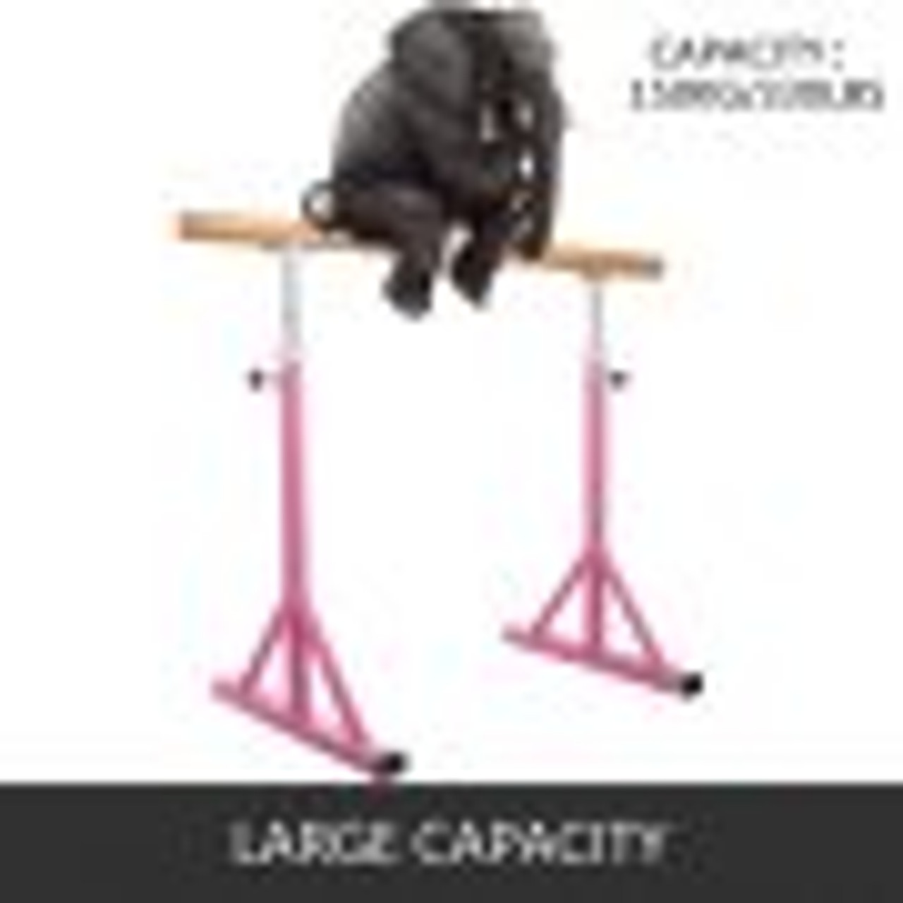 10FT Length Single Ballet Barre,Portable Pink Dance Bar,Adjustable
