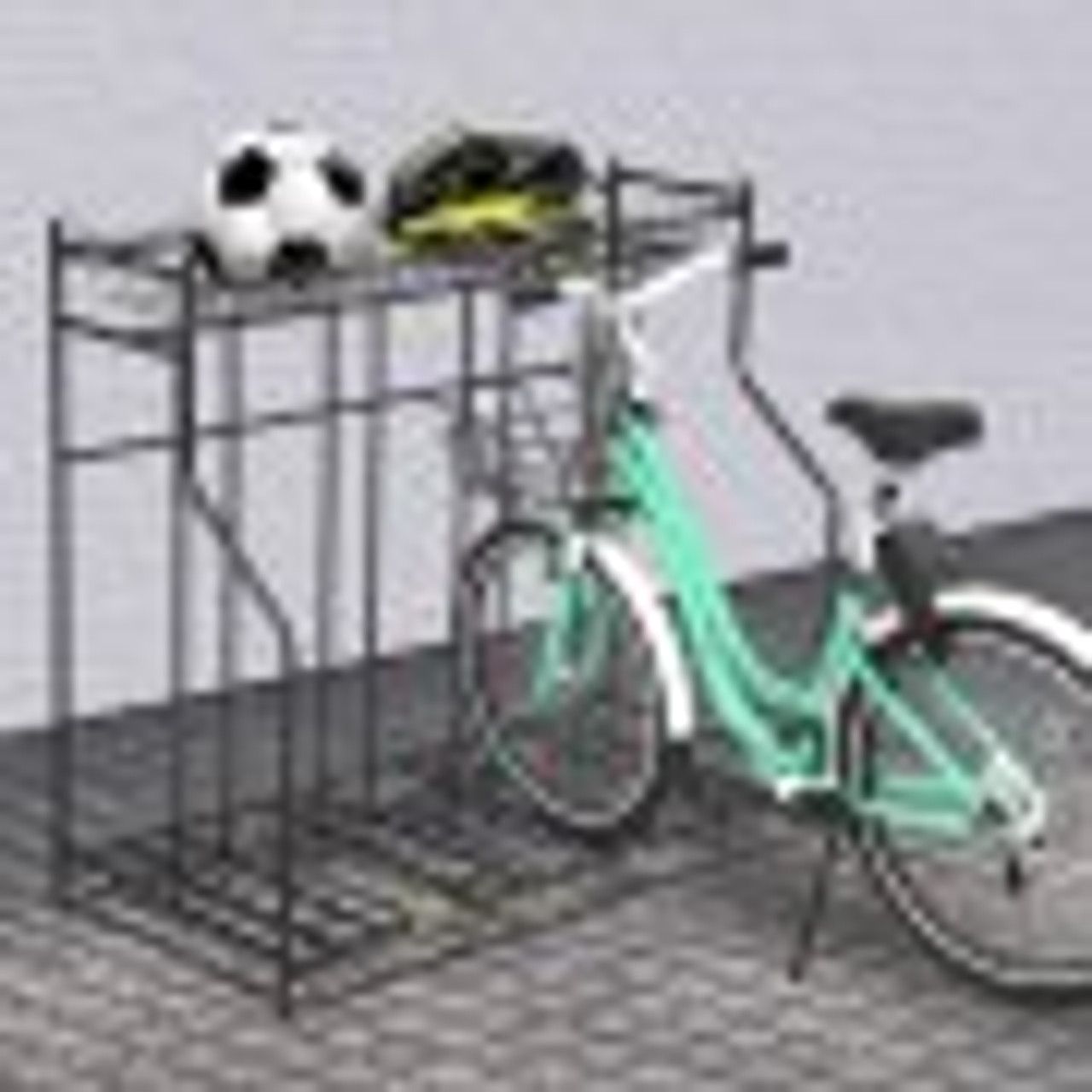 Bike Stand Rack, Bicycle Floor Bike Rack, Widths Adjustable Metal Bike Stand Storage w/ Basket, (4 Bike Stand Rack)