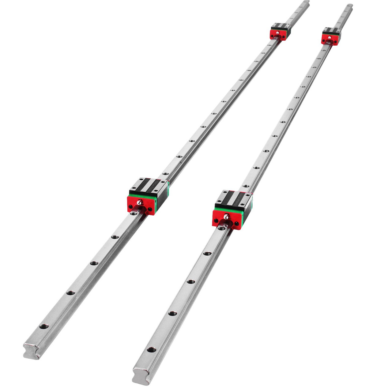 Linear Rail HSR15-1500mm? 2pcs Linear Guideway Rail?4X Square Type Carriage Bearing Blocks?Linear Rail Support for 15mm Slotted Bearings