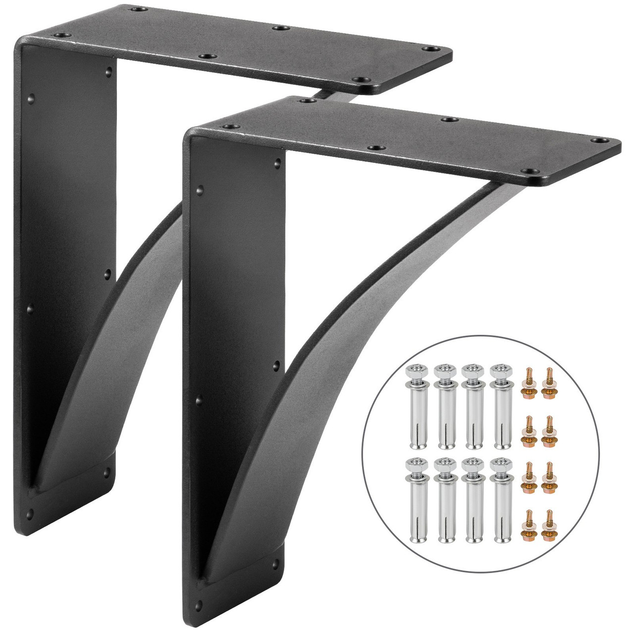 Heavy Duty Shelf Brackets 2 Pack Floating Shelf Bracket 10x12x2.5 450lbs  Load Garage Workshop Home