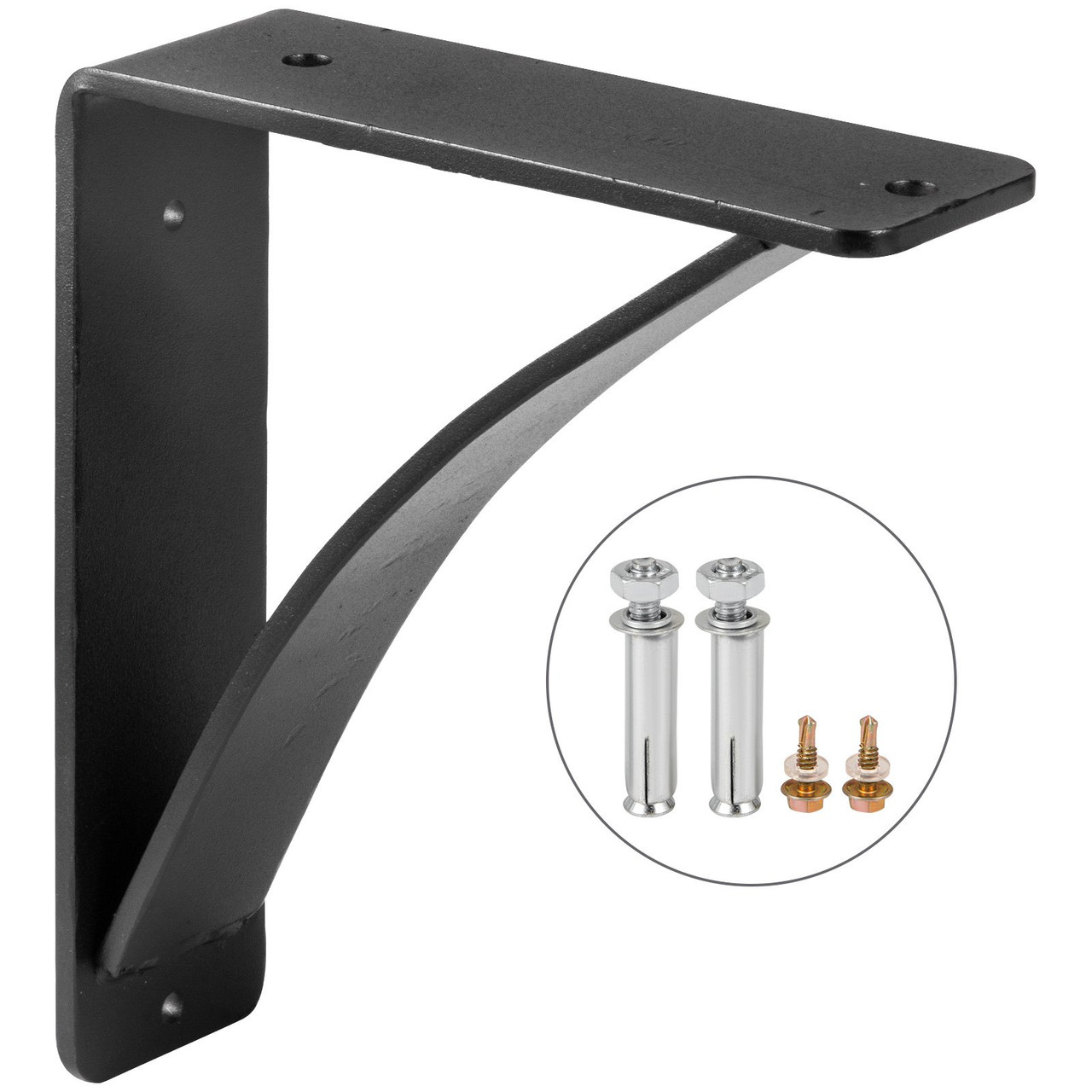 Heavy Duty Shelf Brackets 2 Pack, Floating Shelf Bracket 8x9x2.5", 450lbs Load Garage Workshop Home Steel Shelf Brackets Hand Welded Triangle Shelf Support Holder Wall Matte Black DIY Rustic