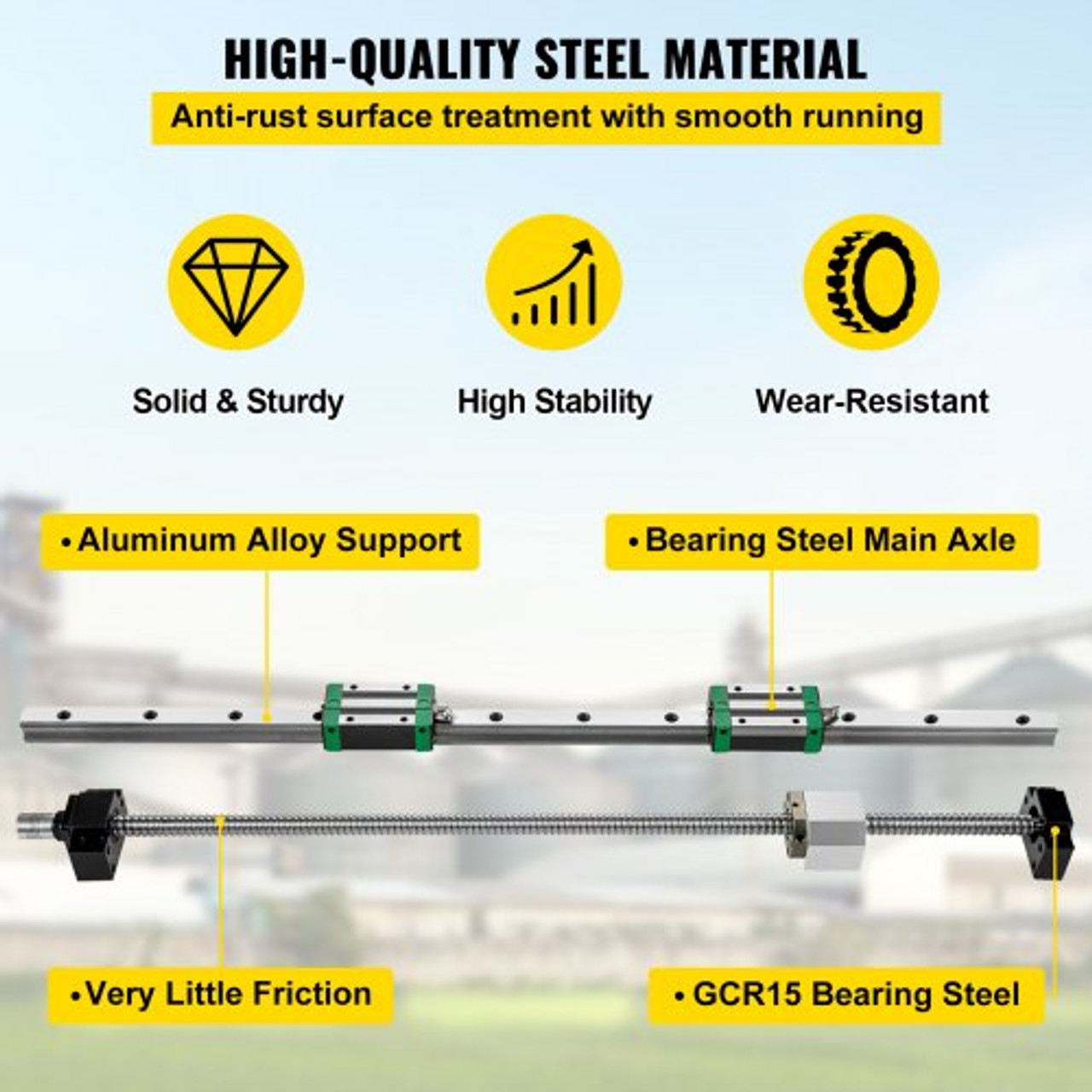 Linear Guide Rail, 2PCS HGR20-1000mm Linear Slide Rail + 1Pcs RM1605-1000mm Ballscrew with BF12/BK12 Kit, Coupling, Slide Blocks Linear Guide Rail Set for DIY CNC Routers Lathes Mills