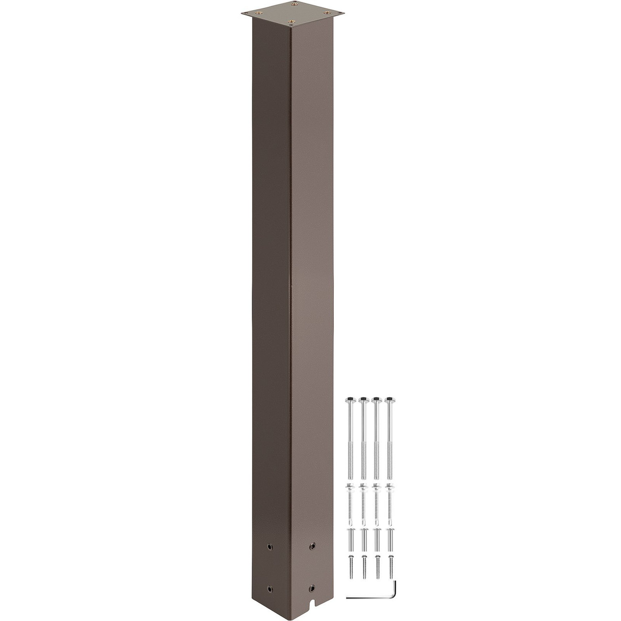 Mailbox Post, 43" High Mailbox Stand, Bronze Powder-Coated Mail Box Post Kit, Q235 Steel Post Stand Surface Mount Post for Sidewalk and Street Curbside, Universal Mail Post for Outdoor Mailbox