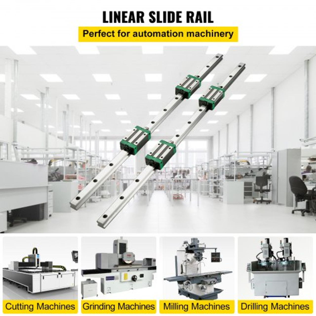 2PCS Linear Rail 0.79-79 Inch, Linear Bearings and Rails with 4PCS HSR20 Bearing Block, Linear Motion Slide Rails Plus for DIY CNC Routers Lathes Mills, Linear Slide Kit fit X Y Z Axis