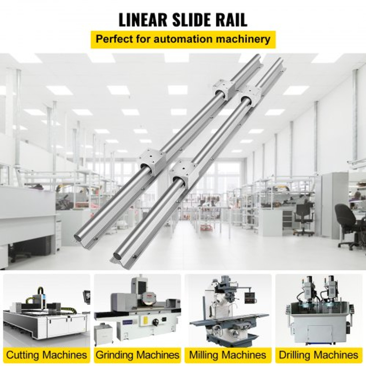 Linear Rail 2 Set SBR 25-1200mm 2 Linear Rail Guide and 4SBR25UU Bearing Block Fully Supported Shaft Rod