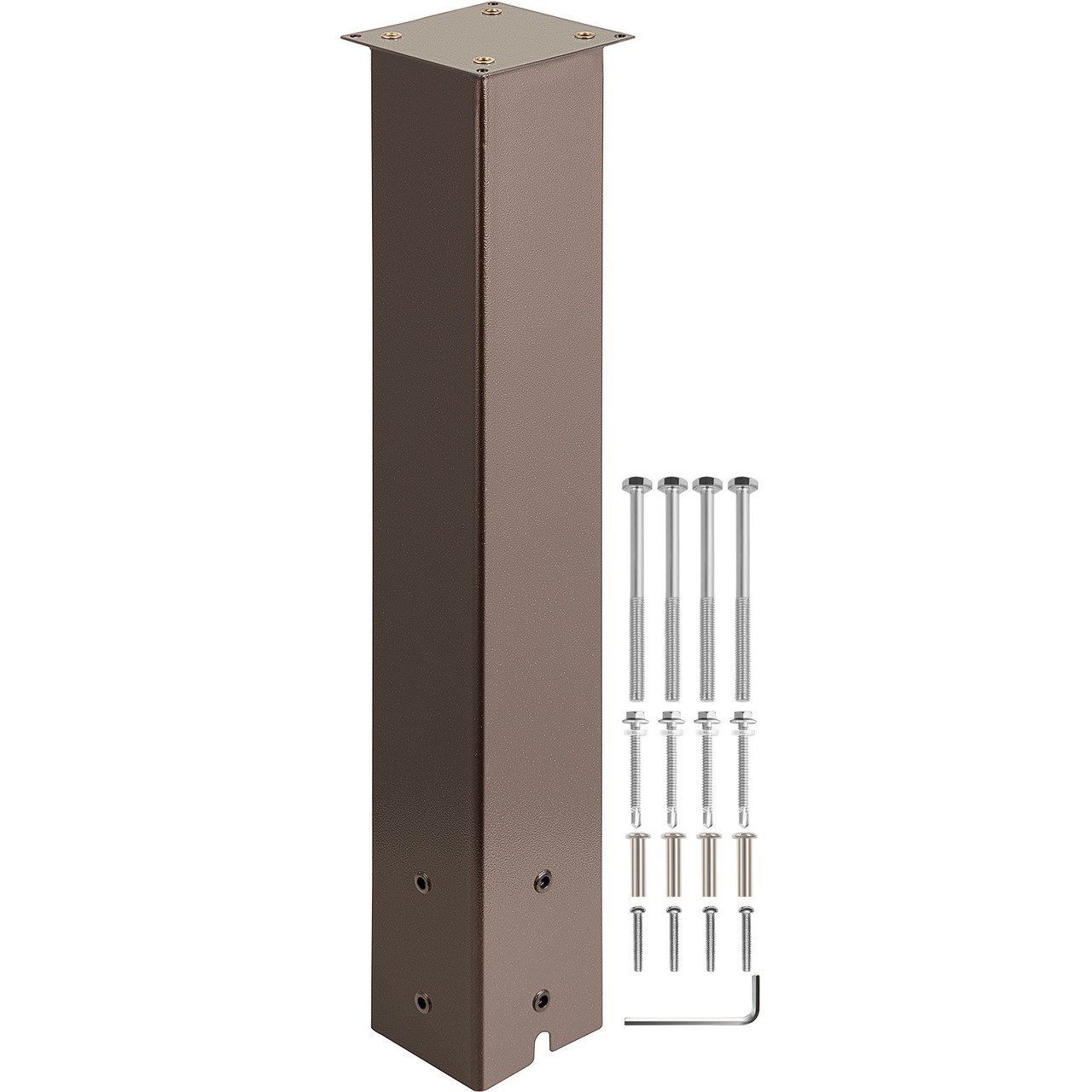 Mailbox Post, 27" High Mailbox Stand, Bronze Powder-Coated Mail Box Post Kit, Q235 Steel Post Stand Surface Mount Post for Sidewalk and Street Curbside, Universal Mail Post for Outdoor Mailbox