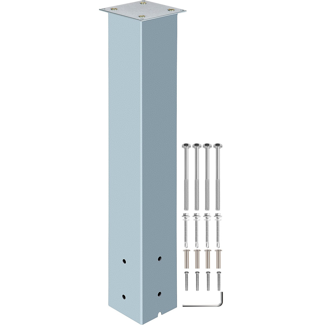 Mailbox Post, 27" High Mailbox Stand, Granite Powder-Coated Mail Box Post Kit, Q235 Steel Post Stand Surface Mount Post for Sidewalk and Street Curbside, Universal Mail Post for Outdoor Mailbox