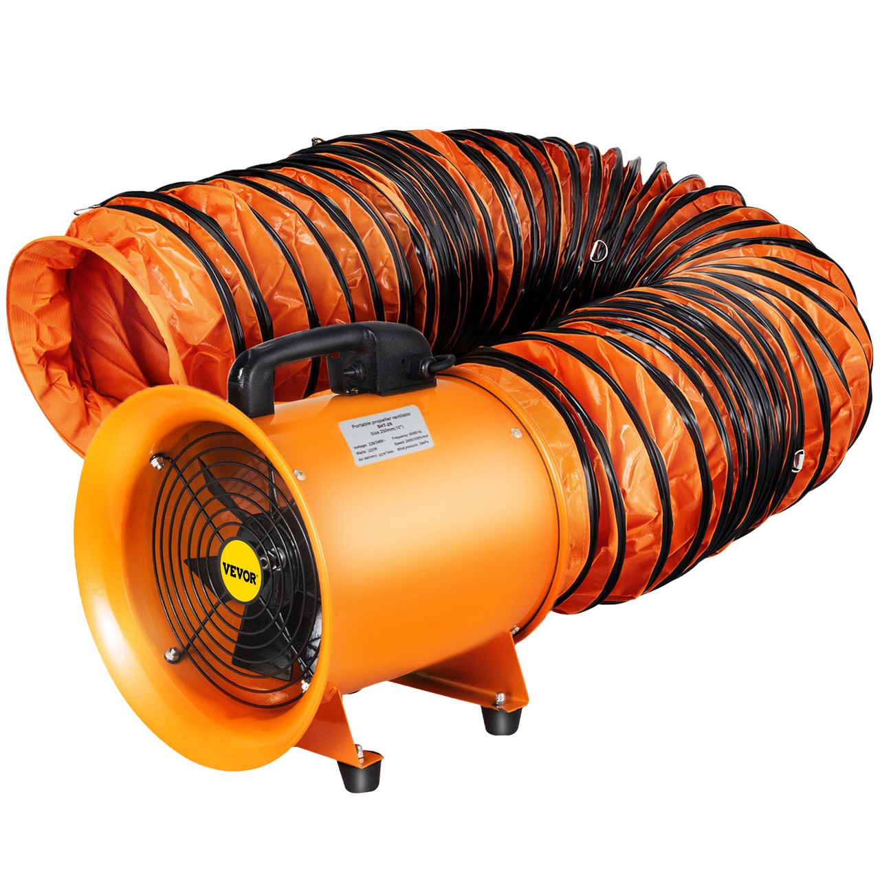 Utility Blower Fan 10 inch with 10M Duct Hose,250MM Portable  Ventilator,0.45HP 1520 CFM