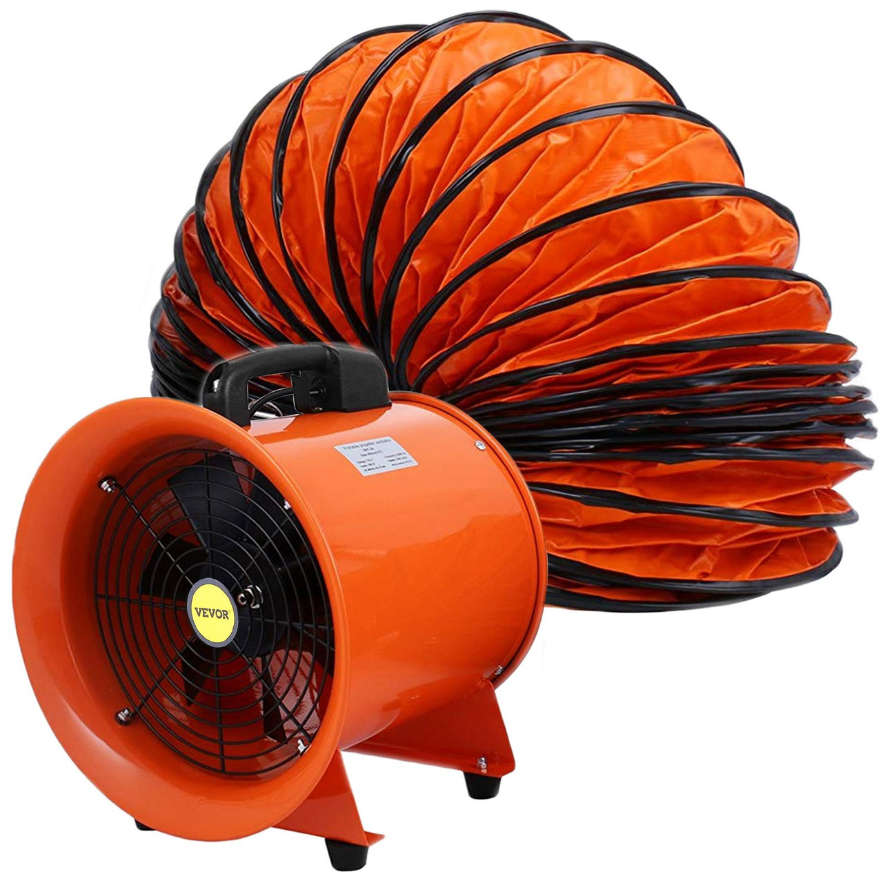 Utility Blower Fan, 12 Inches, 520W 2295 CFM High Velocity Ventilator w/ 16 ft/5 m Duct Hose, Portable Ventilation Fan, Fume Extractor for Exhausting