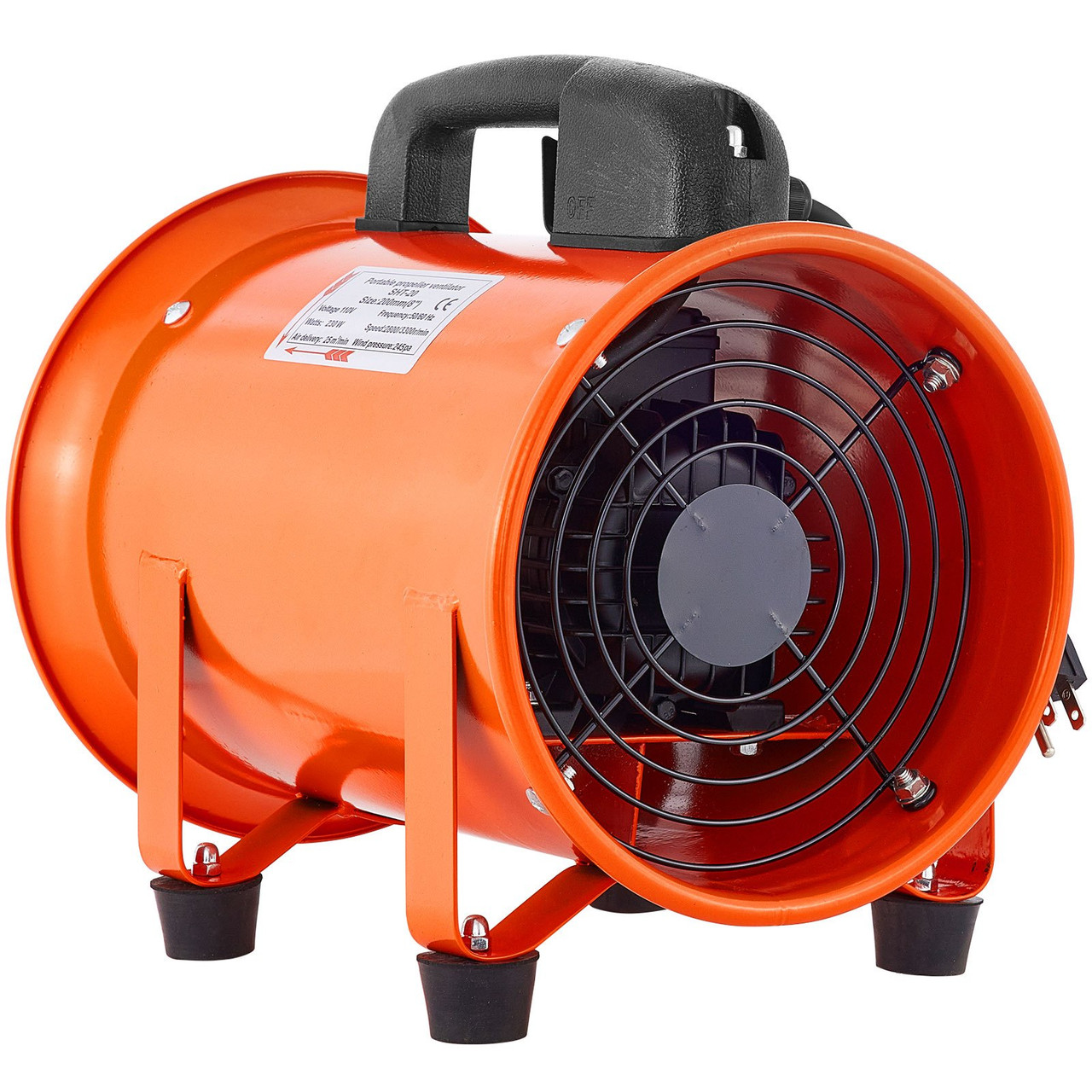 Heavy Duty Cylinder Fan with 10m Vinyl Hose High Velocity