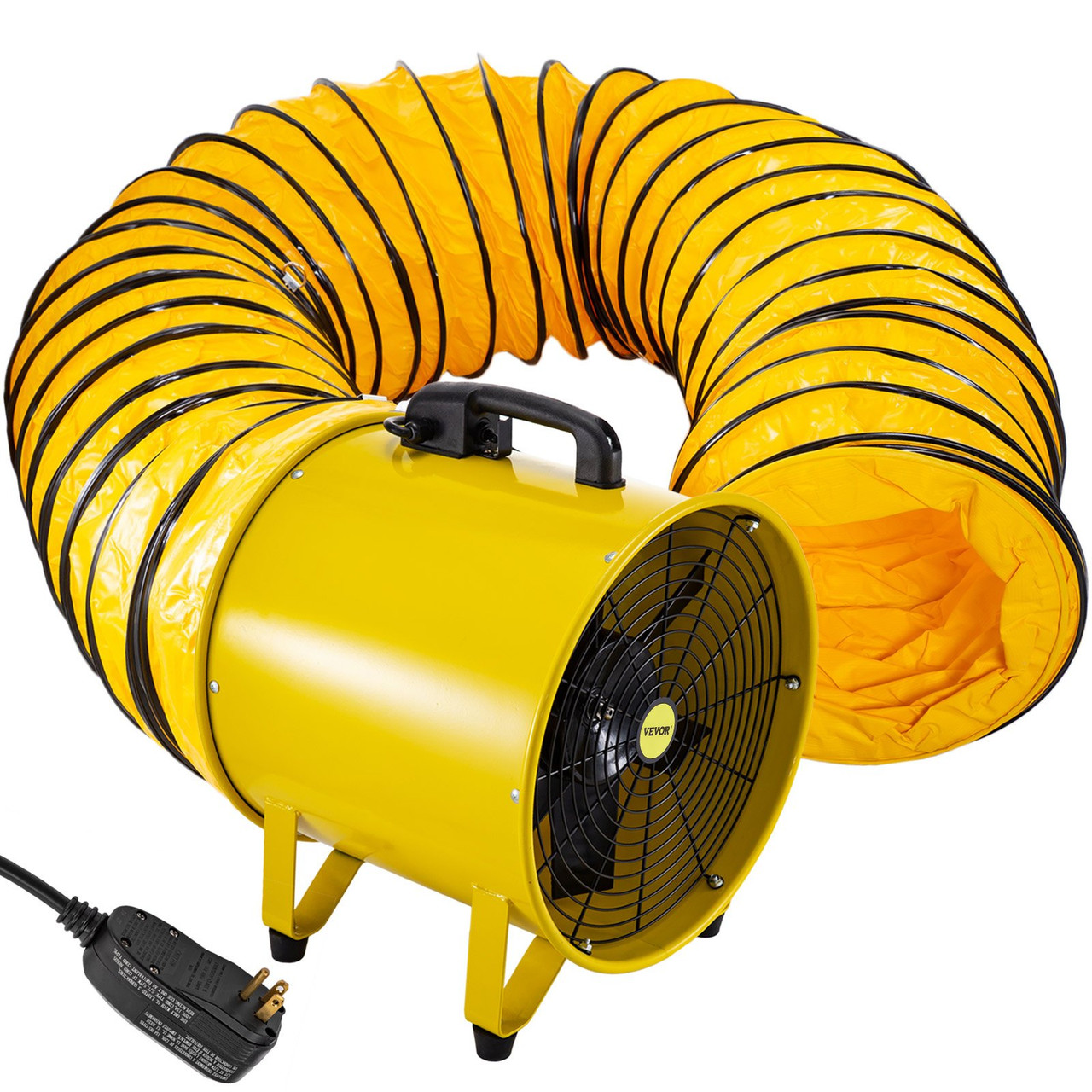 Utility Blower Fan, 16 Inches, 1100W 2160  3178 CFM High Velocity  Ventilator w/ 16 ft/5 m Duct Hose, Portable Ventilation Fan, Fume Extractor  for Exhausting  Ventilating at Home and Job Site
