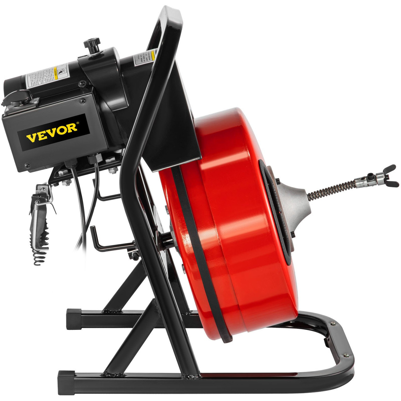 VEVOR Drain Cleaner Machine Electric Drain Auger 50FTx1/2In Cable 250W  w/Wheels