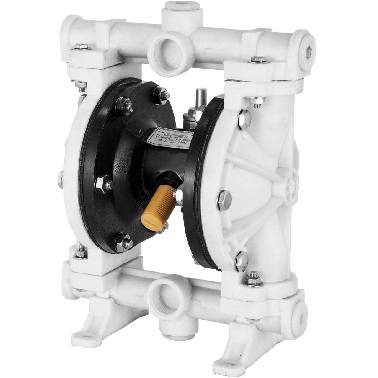 Air-Operated Double Diaphragm Pump, 1/2 in Inlet & Outlet, Polypropylene Body, 13.2 GPM & Max 120PSI, PTFE Diaphragm Pneumatic Transfer Pump for Petroleum, Diesel, Oil & Low Viscosity Fluids