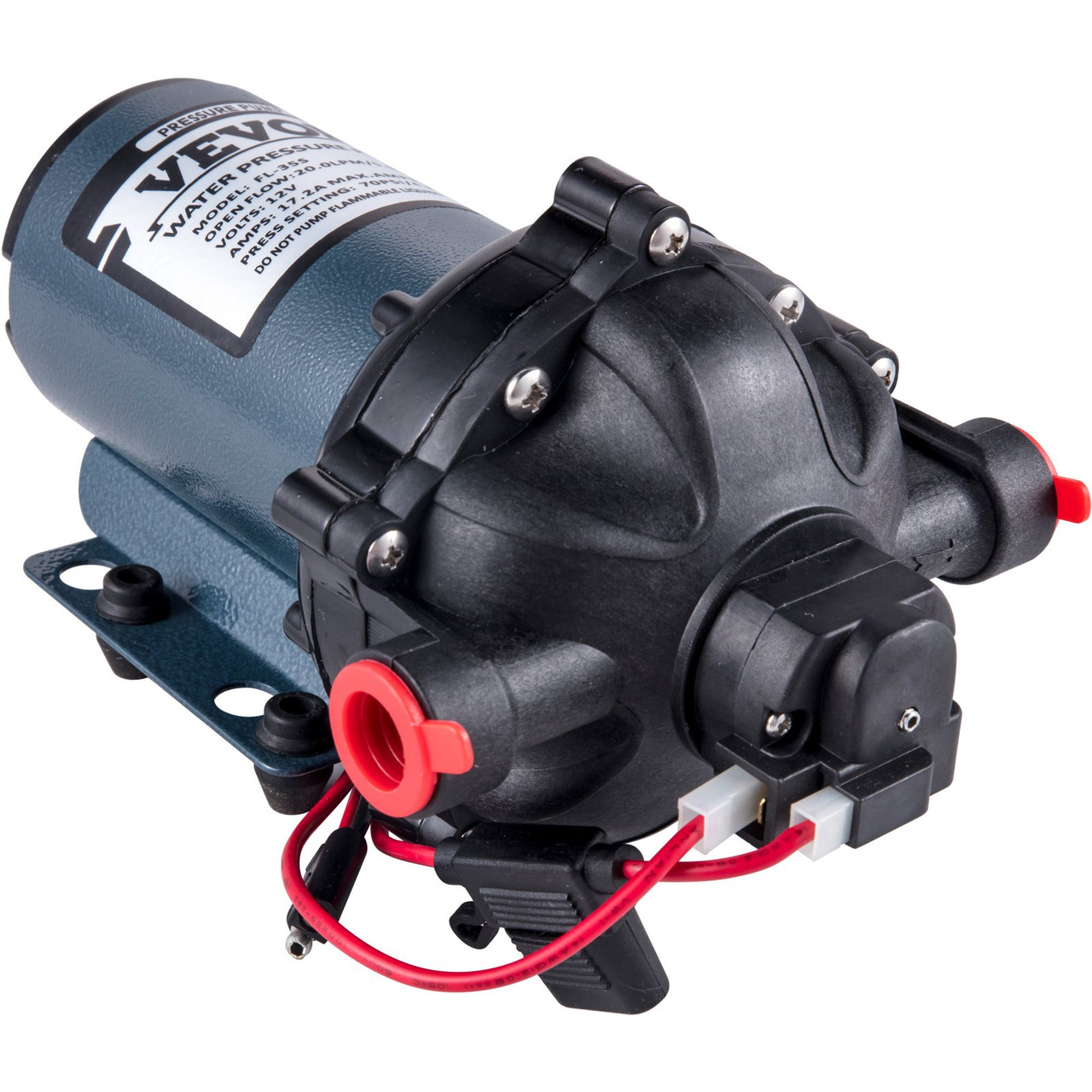 RV Water Pump 5.3 GPM 5.5 Gallons Per Minute 12V Water Pump Automatic 70 PSI Diaphragm Pump with 25 Foot Coiled Hose Washdown Pumps for Boats Caravan Rv Marine Yacht