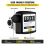 Mechanical Fuel Meter 5 to 30 GPM Digital Diesel Fuel Flow Meter Black Fuel Meter Diesel for All Fuel Transfer Pumps 10Bar