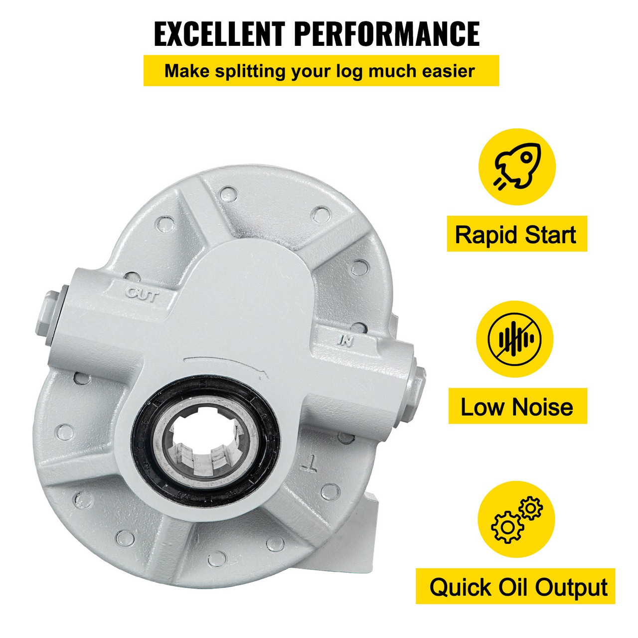 Hydraulic Pump 21.2GPM Hydraulic Motor 540RPM Log Splitter 2250PSI Hydraulic Splitter SAE 12 Outlet Port Hydraulic Pump for Log Splitter for Truck Tailgate Lift,Scissor Lift, Dump Trailer