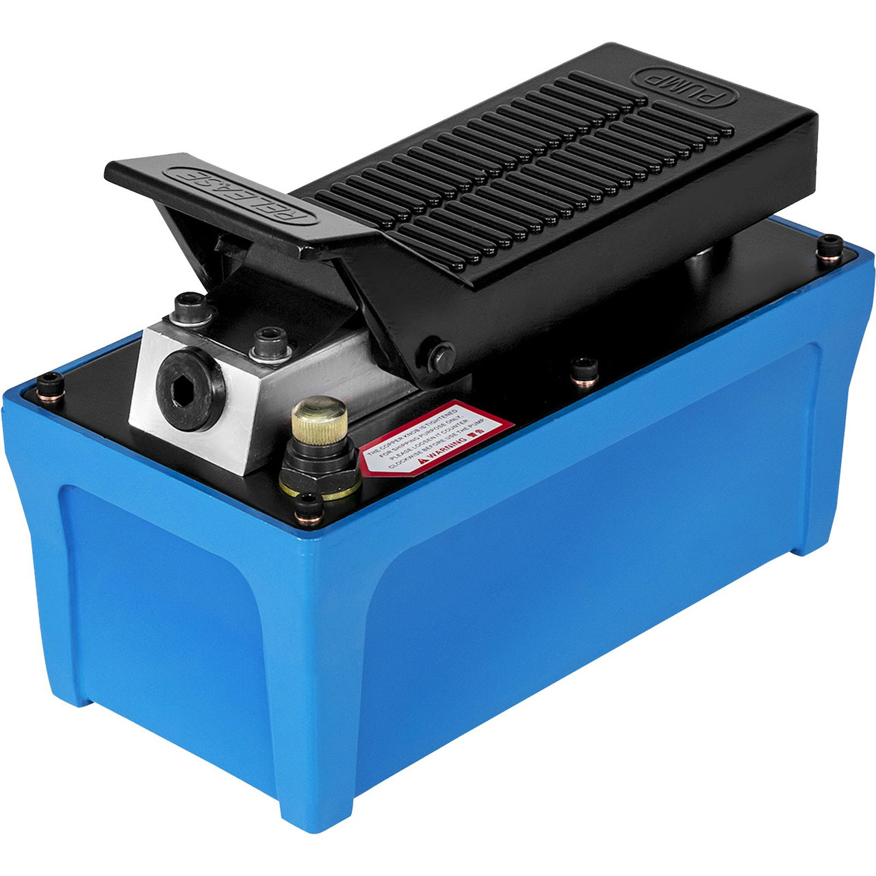Air Hydraulic Pump 10000 PSI Air Over Hydraulic Pump 1/2 Gal Reservoir Air Treadle Foot Actuated Hydraulic Pump 3/8" NPT with 6.56 ft Hose 2 Connector Single Acting for Car Repair (Blue)