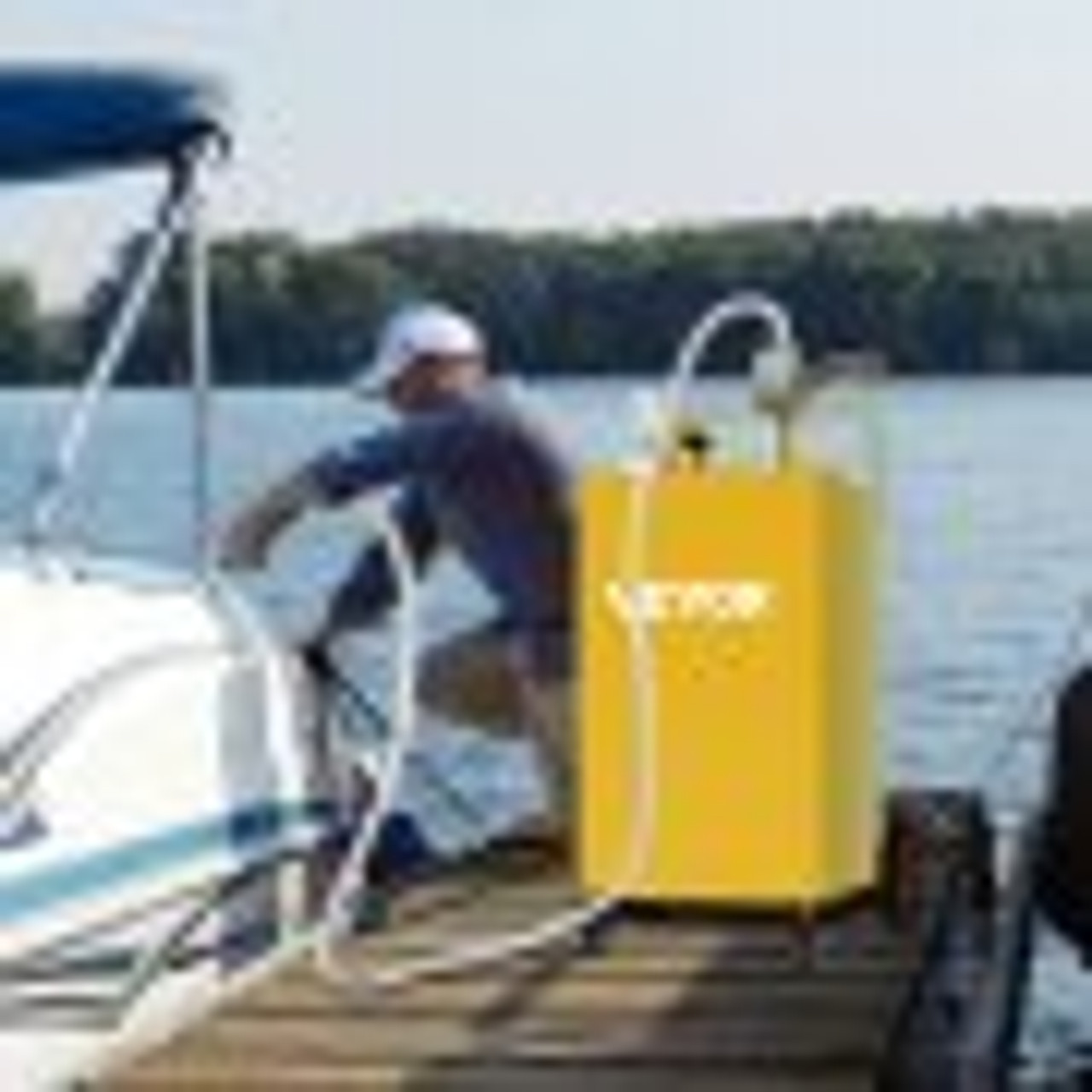 Fuel Caddy, 35 Gallon, Gas Storage Tank on 4 Wheels, with Manuel Transfer Pump, Gasoline Diesel Fuel Container for Cars, Lawn Mowers, ATVs, Boats, More, Yellow