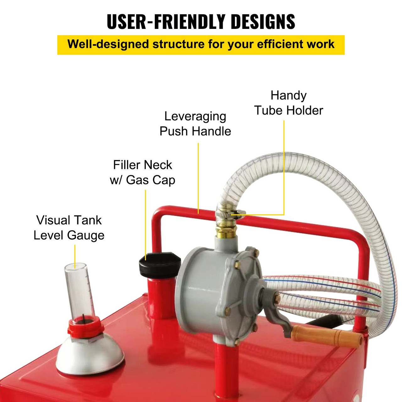 30 Gallon Fuel Caddy, Fuel Storage Tank on 2 Wheels, Portable Gas Caddy with Manuel Transfer Pump, Gasoline Diesel Fuel Container for Cars, Lawn