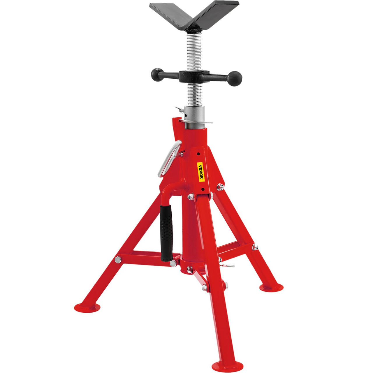 V Head Pipe Stand 1/8"-12" Capacity,Adjustable Height 20"-37",Pipe Jack Stands 2500 lb. Load Capacity,Portable Folding Pipe Stands, Carbon Steel Body More Durable