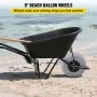 Beach Balloon Wheels, 9" Replacement Sand Tires, PVC Cart Tires for Kayak Dolly, Canoe Cart and Buggy w/Free Air Pump, 2-Pack