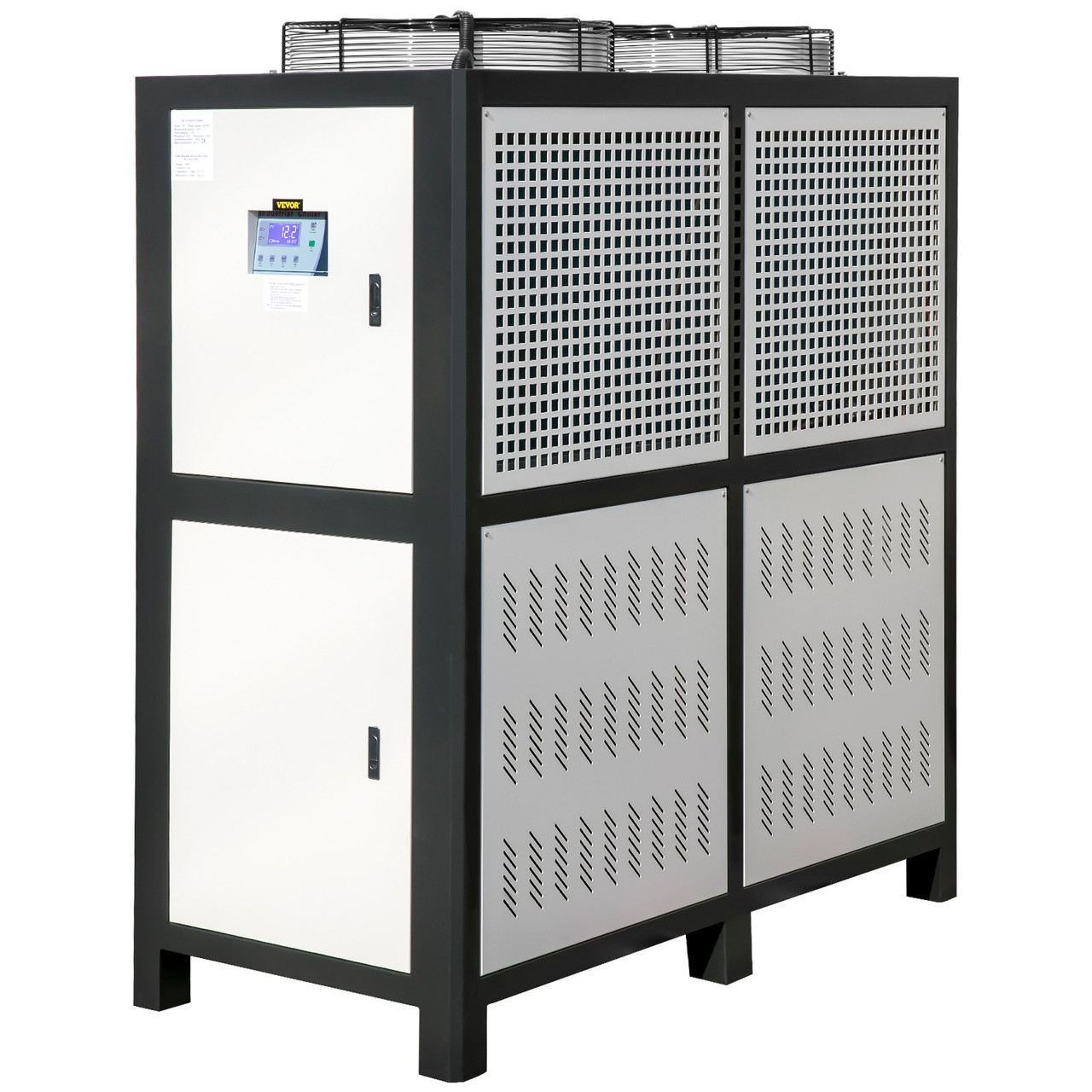 Water Chiller 15Ton, Capacity Industrial Chiller 15Hp, Air-Cooled Water Chiller, Finned Condenser, w/ Micro-Computer Control, Stainless Steel Water Tank Chiller Machine for Cooling Water