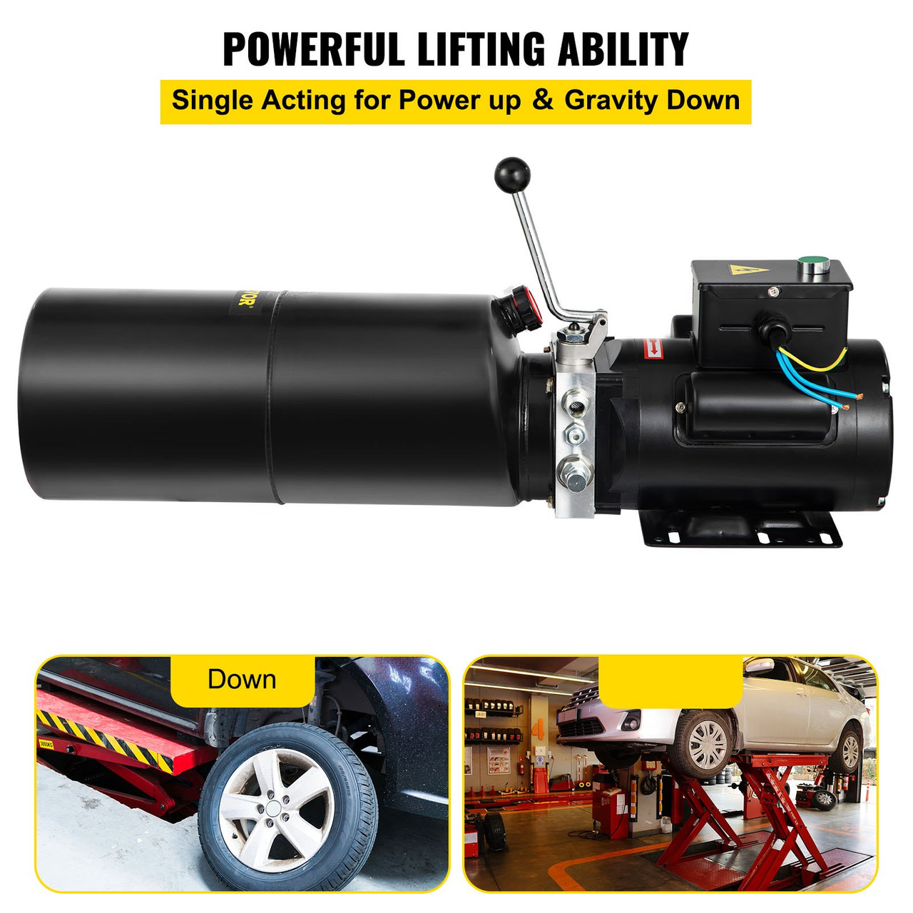 110V 2.64 GallonÃ¿Hydraulic Power Unit AutomotiveÃ¿Hydraulic Pump Dump Trailer Vehicle Mounted Lifter Auto Shop Repair Car Lift Power Unit for Two and Four Post Lift Auto Hoist