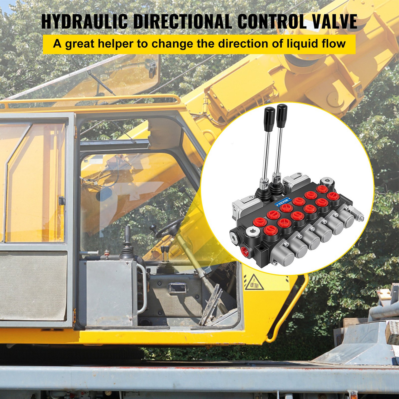 Hydraulic Directional Control Valve, 6 Spool Hydraulic Spool Valve, 11 GPM Hydraulic Loader Valve, 4500 PSI Directional Control Valve, Hydraulic Valves and Controls for Tractors Loaders Tanks