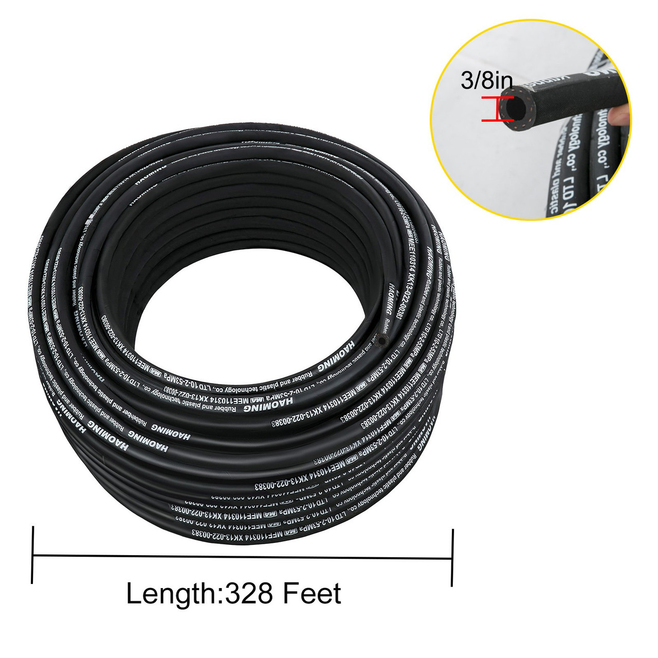 50 Foot Rubber Hose with 1/2 Inch Diameter