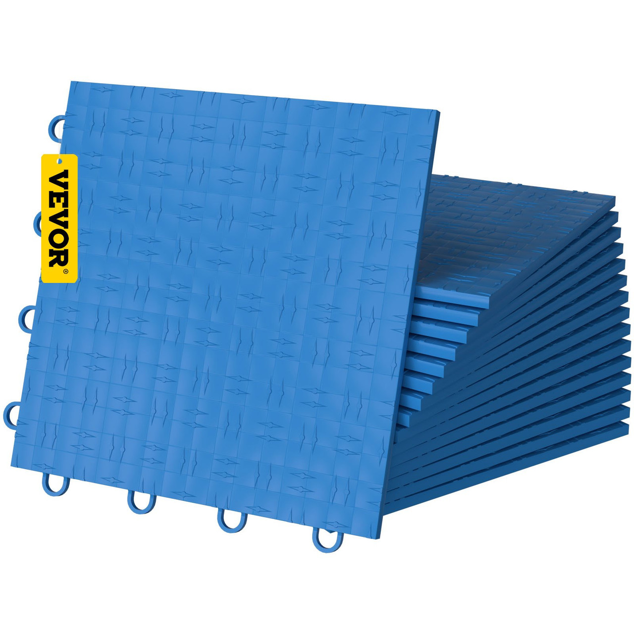 Garage Tiles Interlocking, 12'' x 12'', 50 pcs, Blue Garage Floor Covering Tiles, Non-Slip Diamond Plate Garage Flooring Tiles, Support up to 55,000
