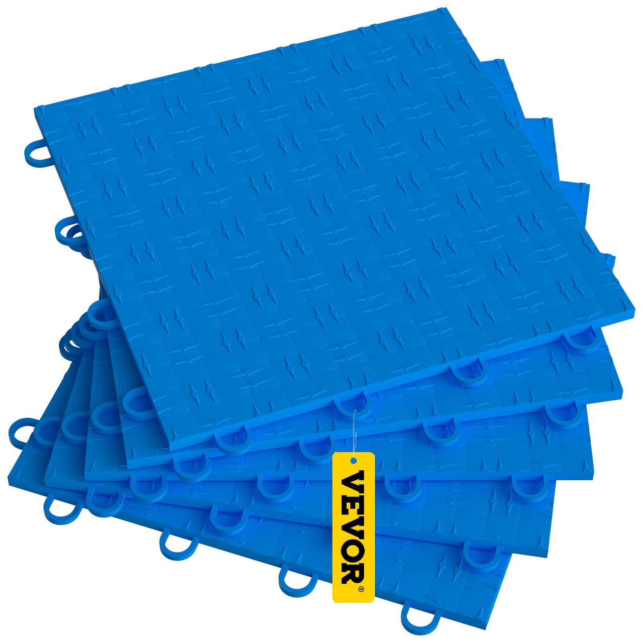 Garage Tiles Interlocking, 12'' x 12'', 50 pcs, Blue Garage Floor Covering Tiles, Non-Slip Diamond Plate Garage Flooring Tiles, Support up to 55,000