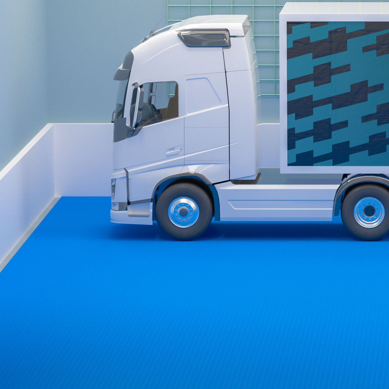 Garage Tiles Interlocking, 12'' x 12'', 50 pcs, Blue Garage Floor Covering Tiles, Non-Slip Diamond Plate Garage Flooring Tiles, Support up to 55,000