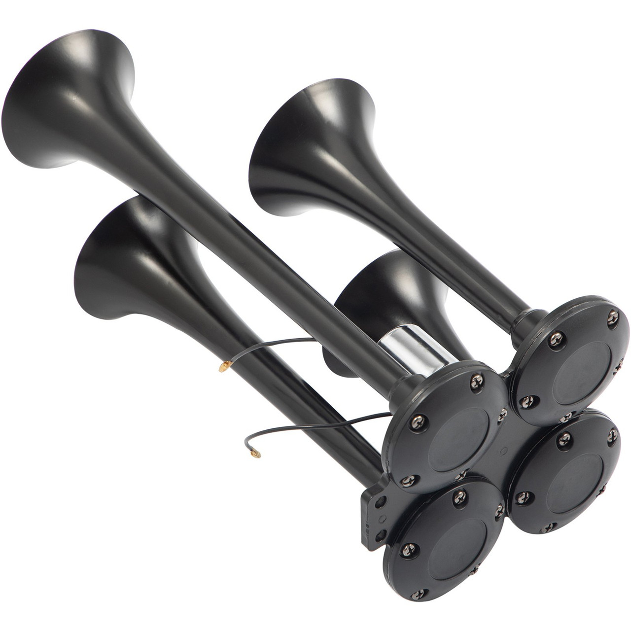 Metal 12V 135 DB Black Dual Trumpet Deep LOUD Sound Train Air Horn Kit