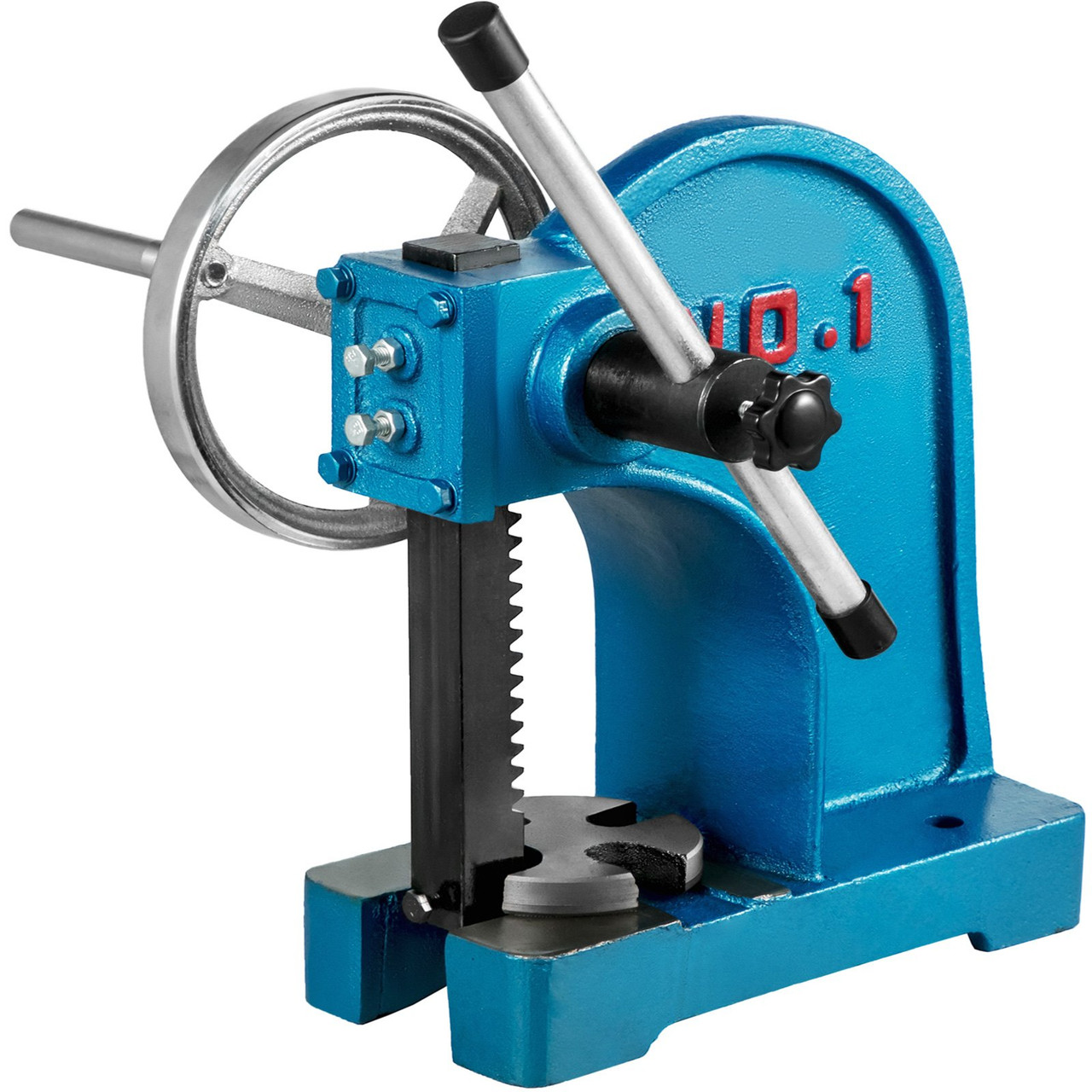 Heavy Duty Arbor Press 1 Ton, Ratchet Leverage Arbor Press with Handwheel, Manual Desktop Metal Arbor Press 4-5/8 Inch Max. Working Height, for Riveting Punching Holes