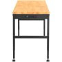 Workbench Adjustable Height, 48" L X 20" W X 38.1" H Garage Table w/ 28.3" - 38.1" Heights & 2000 LBS Load Capacity, with Power Outlets & Hardwood Top & Metal Frame & Foot Pads, for Office HomeWorkbench Adjustable Height, 48" L X 20" W X 38.1" H Garage Table w/ 28.3" - 38.1" Heights & 2000 LBS Load Capacity, with Power Outlets & Hardwood Top & Metal Frame & Foot Pads, for Office Home