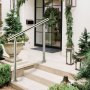 Stainless Steel Handrail 551LBS Load Handrail for Outdoor Steps 39x34" Outdoor Stair Railing Silver Stair Handrail Transitional Range from 0 to 90° Stair Rail Fits 2-3 Steps with Screw Kit