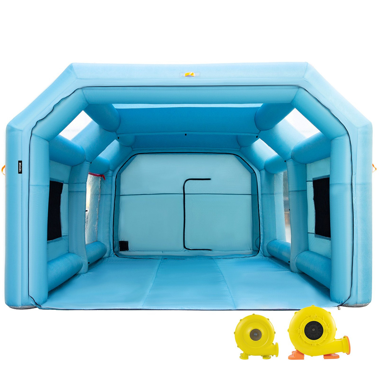 Portable Inflatable Paint Booth, 23x13x8ft Inflatable Spray Booth, Car Paint Tent w/Air Filter System & 2 Blowers, Upgraded Blow Up Spray Booth Tent, Auto Paint Workstation, Motorcycle Garage