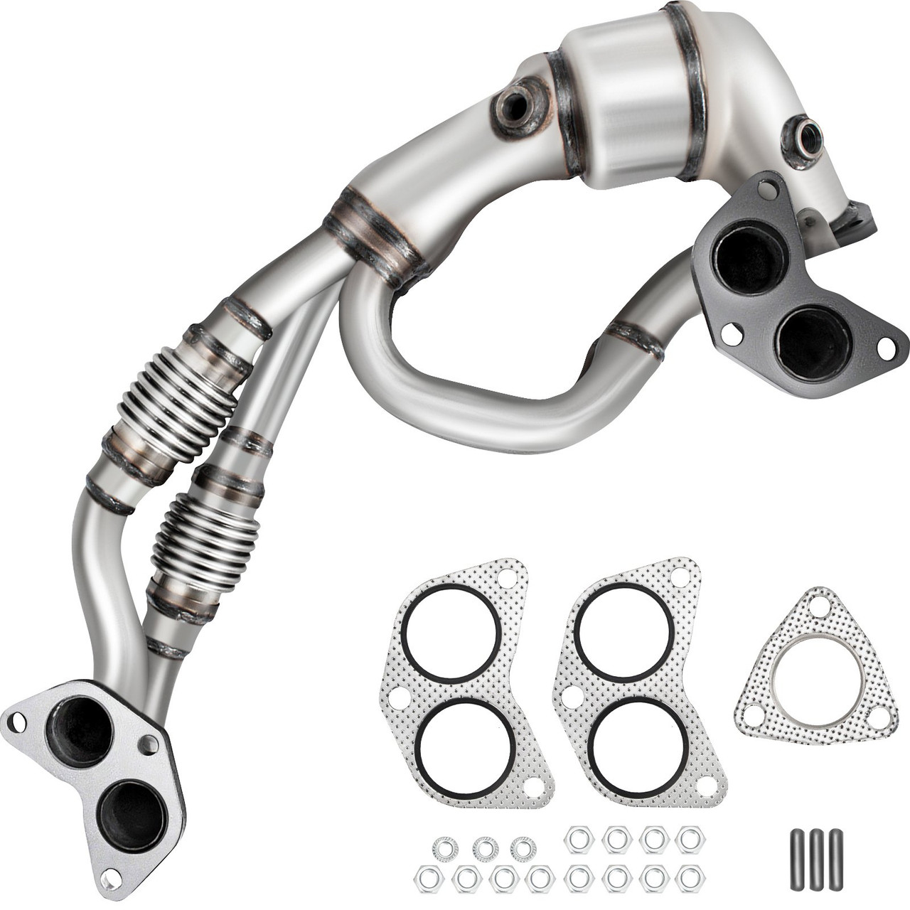 Catalytic Converter Direct Fit Front Exhaust Manifold High Flow Catalytic Converter Compatible with Subaru Impreza, Legacy, Forester, Outback, 06-12, 4 Cyl 2.5L Except Turbo W/Gasket Kit