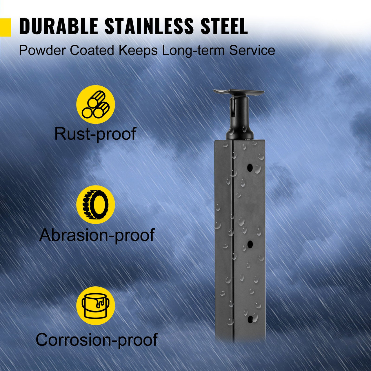 Cable Railing Post Level Deck Stair Post 42 x 1.97 x 1.97" Cable Handrail Post Stainless Steel Brushed Finishing Deck Railing Pre-Drilled Pickets with Mounting Bracket Stair Railing Kit Black