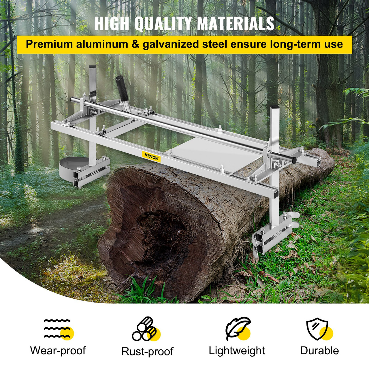 Chainsaw Mill Planking Milling 14" to 36" Guide Bar Wood Lumber Cutting Portable Sawmill Aluminum Steel Chainsaw Mill for Builders