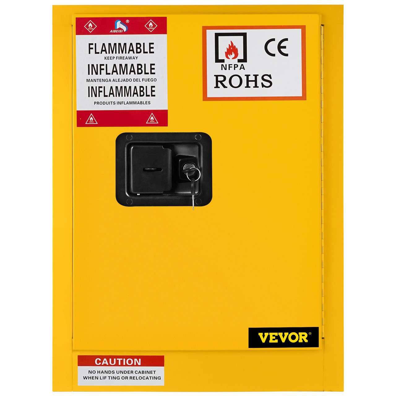 Flammable Cabinet 17" x 17" x 18", Galvanized Steel Safety Cabinet, Adjustable Shelf Flammable Storage Cabinet, for Commercial Industrial and Home Use