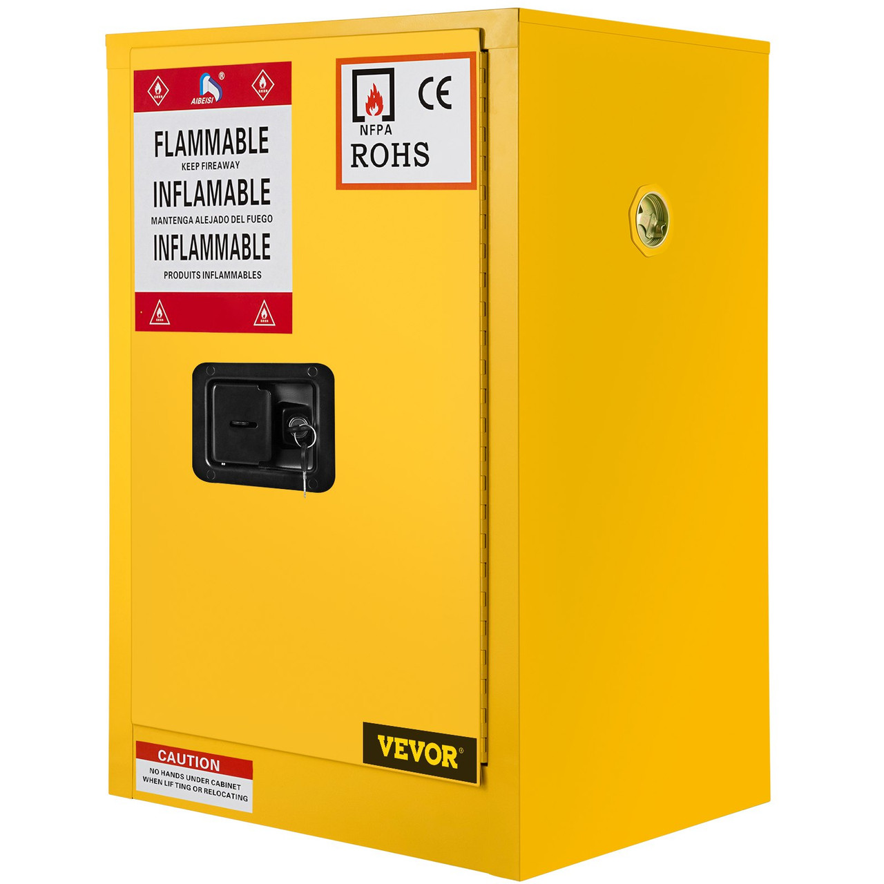 17" x 17" x 22" Flammable Cabinet Galvanized Steel, Safety Cabinet, Adjustable Shelf Flammable Storage Cabinet, for Commercial Industrial and Home Use